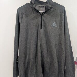 Adidas - Athletic 1/4 zip up Sweat shirt long sleeve Large Gray